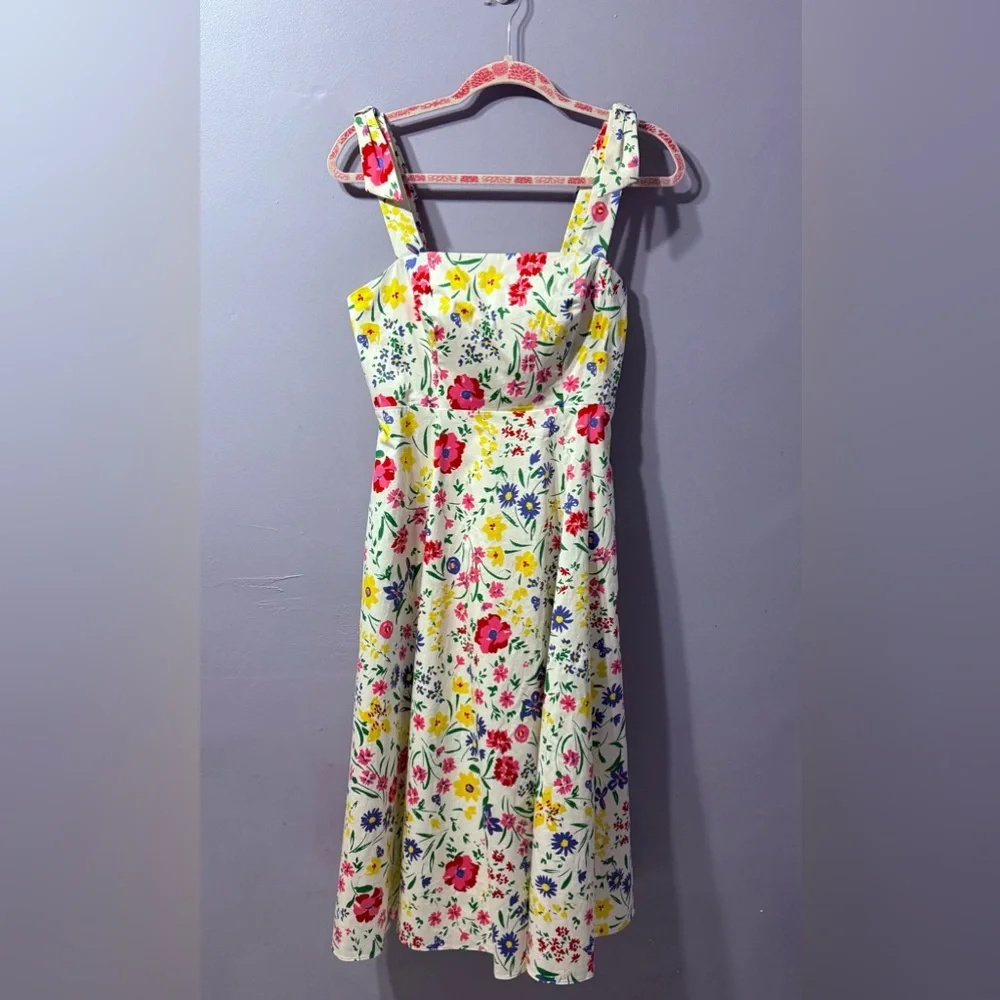 Kate Spade‎ Garden Bouquet Fit-and-flare Dress White / Multicolor Women’s Size 6 - Picture 7 of 14
